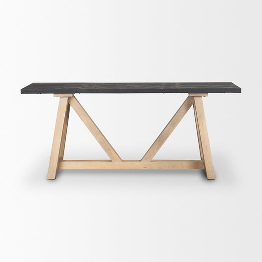 Mercana - Rialto Two-Toned Black and Brown Wood Angular Leg Console Table - 70556 view 2