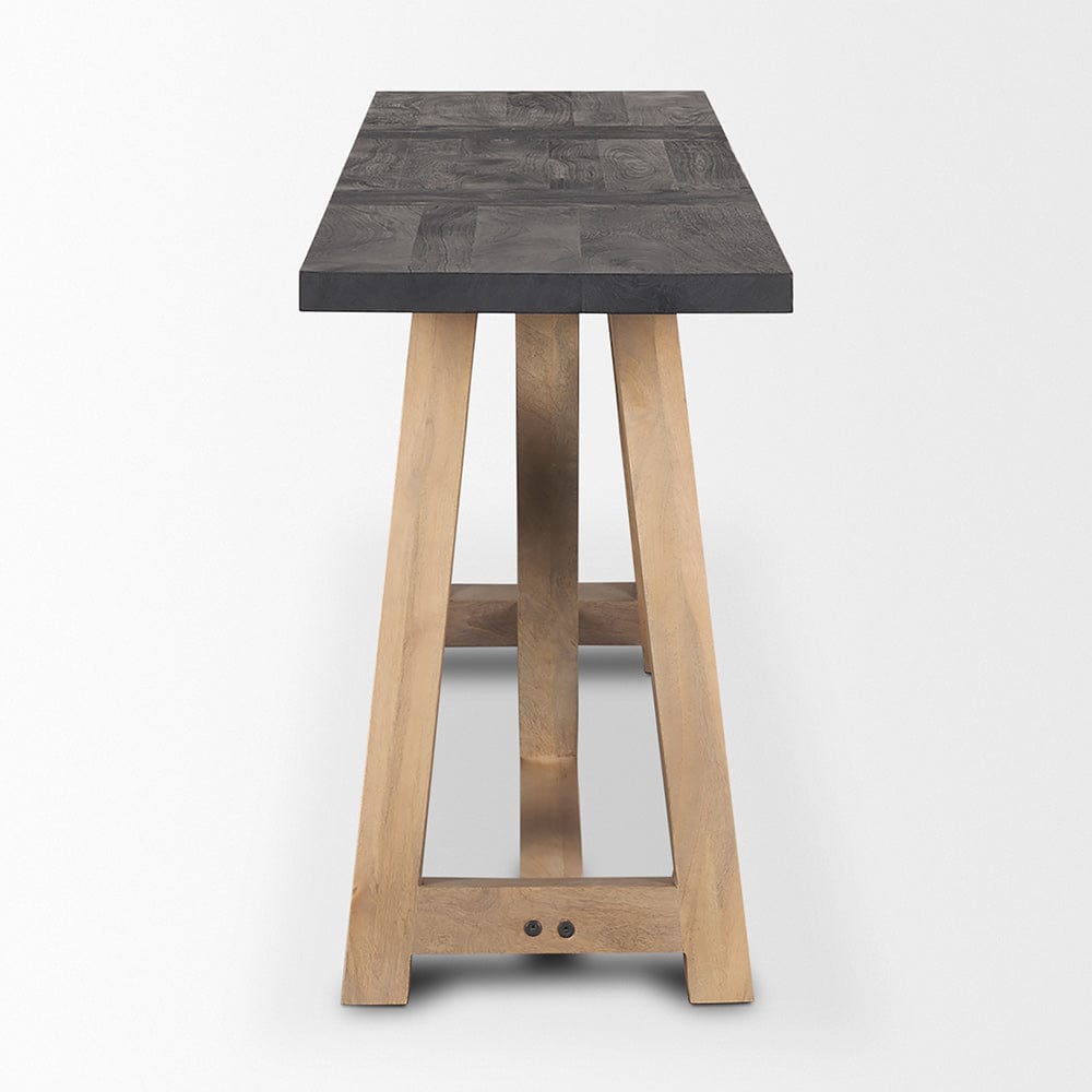 Mercana - Rialto Two-Toned Black and Brown Wood Angular Leg Console Table - 70556 view 3