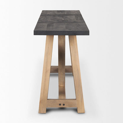Mercana - Rialto Two-Toned Black and Brown Wood Angular Leg Console Table - 70556 view 3