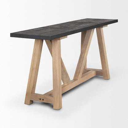 Mercana - Rialto Two-Toned Black and Brown Wood Angular Leg Console Table - 70556 view 4