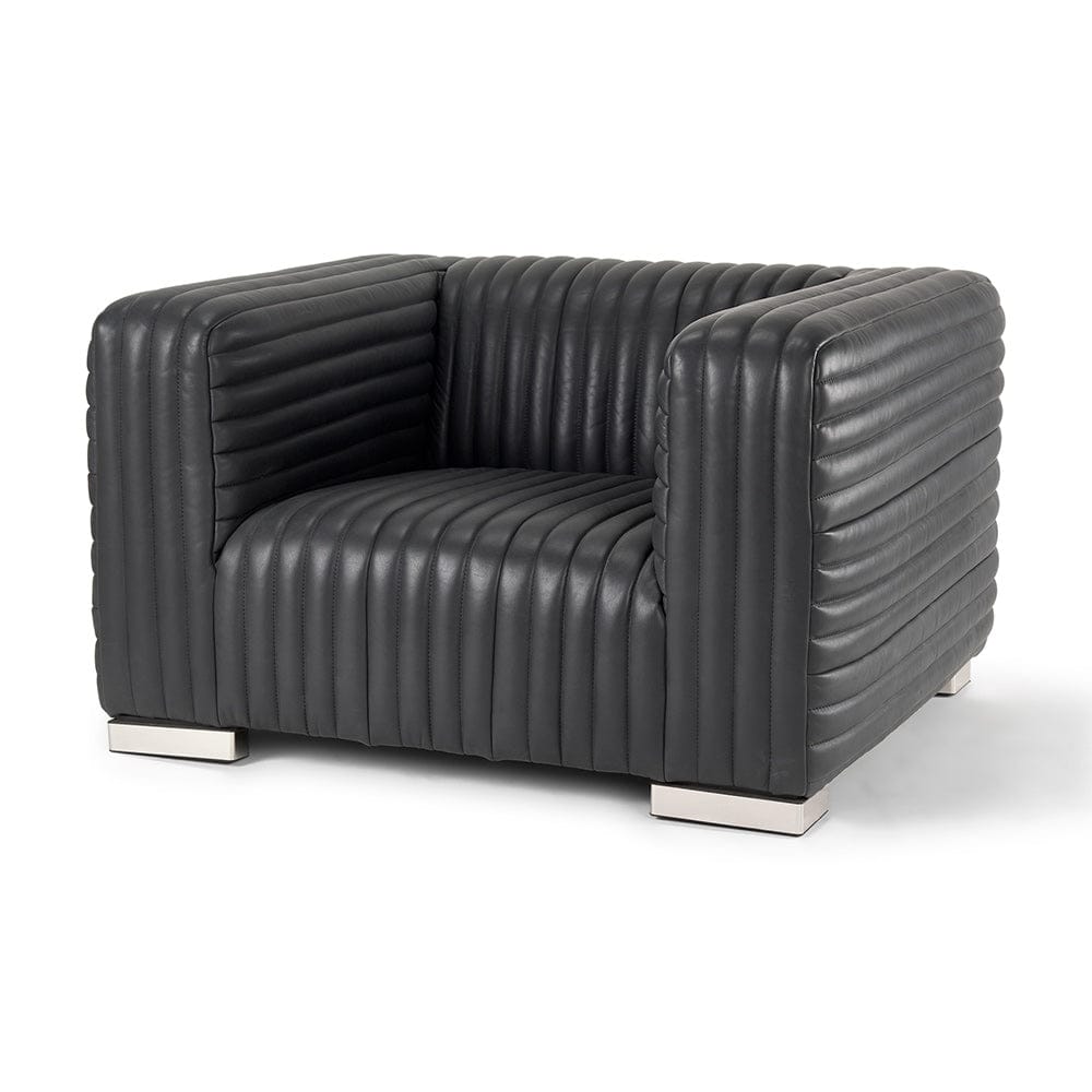 Mercana - Ricciardo Black Leather Upholstered Arm Chair - 70190 view 1