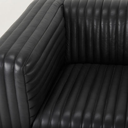 Mercana - Ricciardo Black Leather Upholstered Arm Chair - 70190 view 7