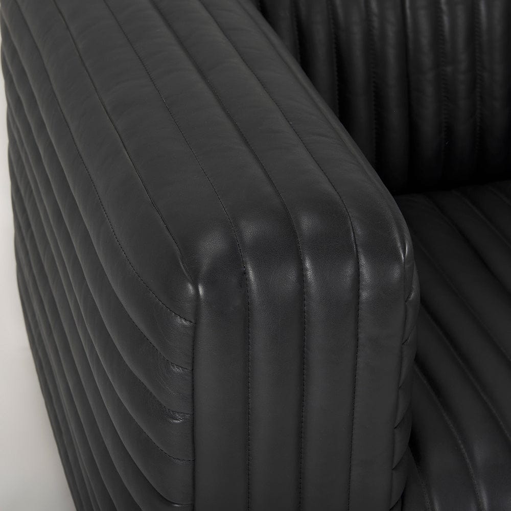 Mercana - Ricciardo Black Leather Upholstered Arm Chair - 70190 view 8