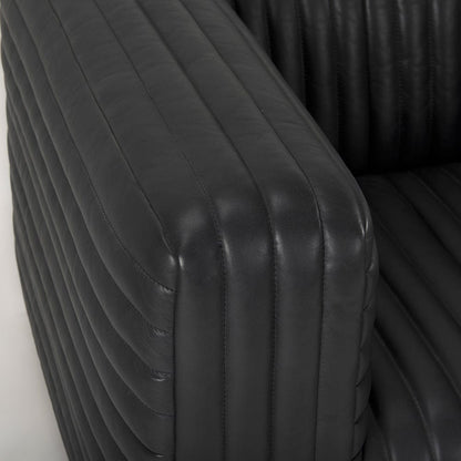 Mercana - Ricciardo Black Leather Upholstered Arm Chair - 70190 view 8