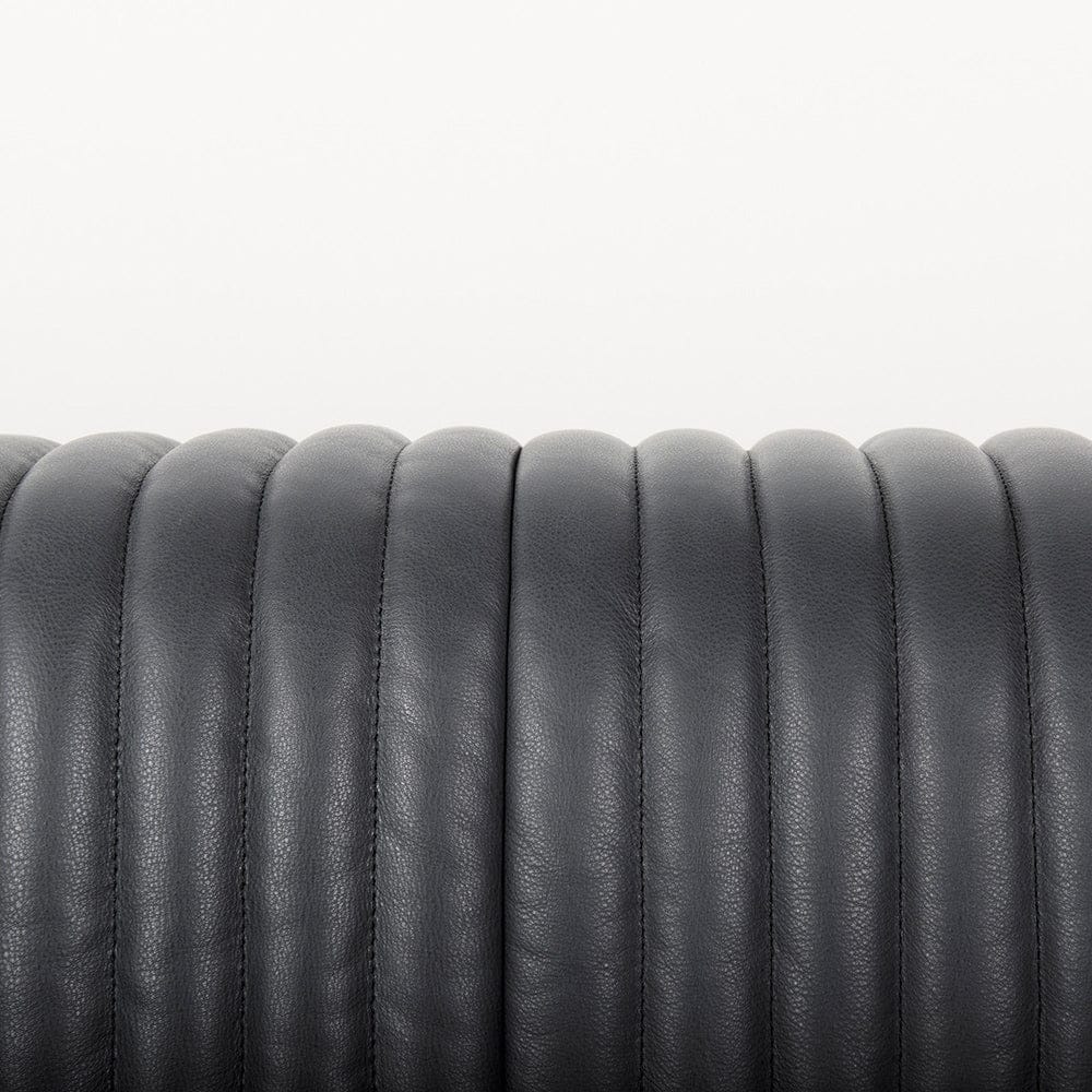 Mercana - Ricciardo Black Leather Wrapped Three Seater Sofa 82.5L x 38.5W x 26.5H - 70794 view 6