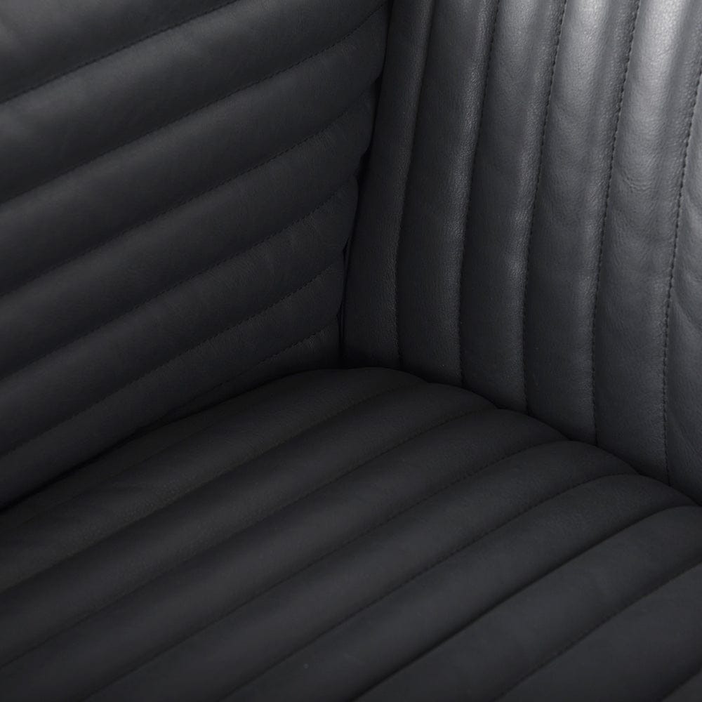 Mercana - Ricciardo Black Leather Wrapped Three Seater Sofa 82.5L x 38.5W x 26.5H - 70794 view 7