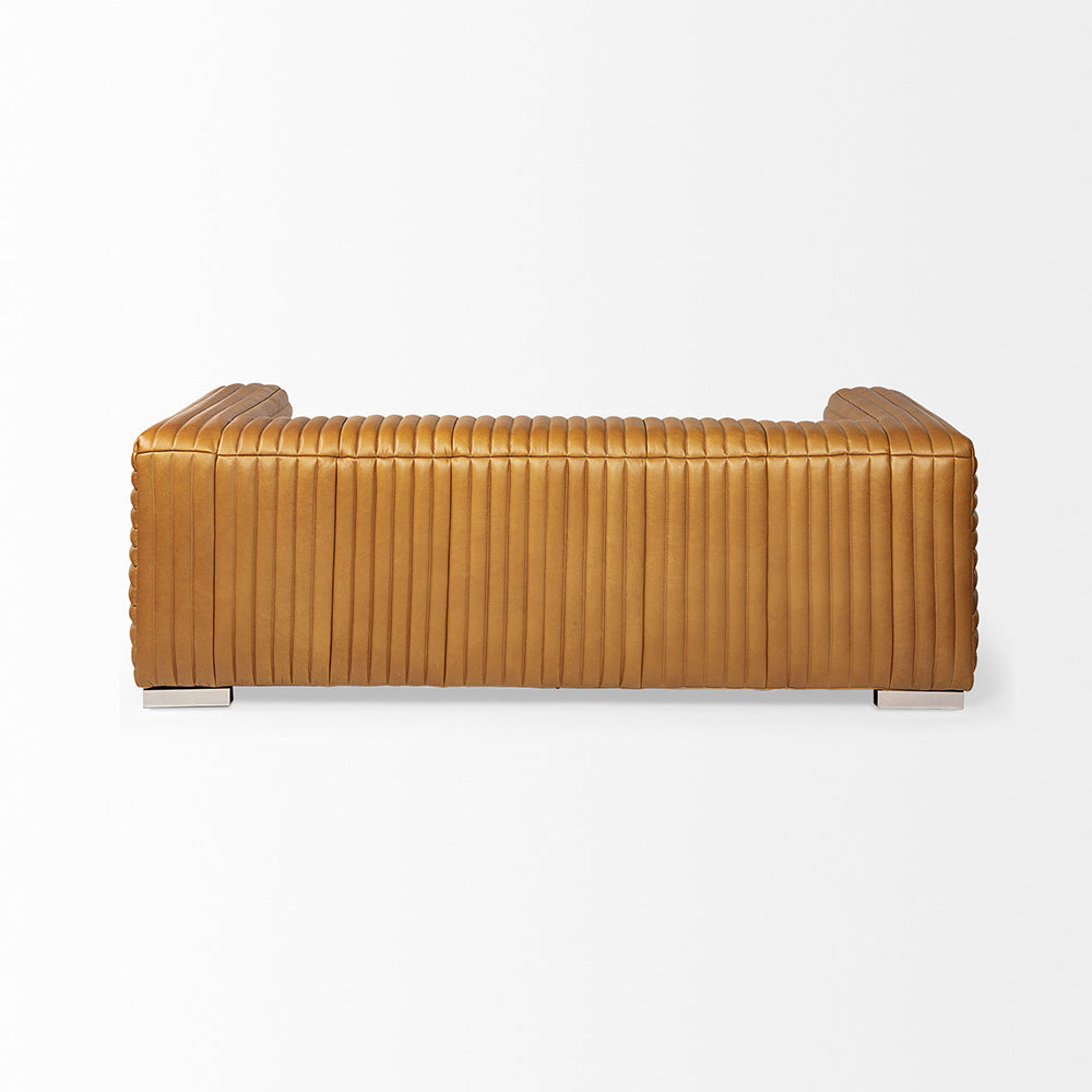 Mercana - Ricciardo Cognac Leather Three Seater Sofa 82.5L x 38.5W x 26.5H - 70793 view 4