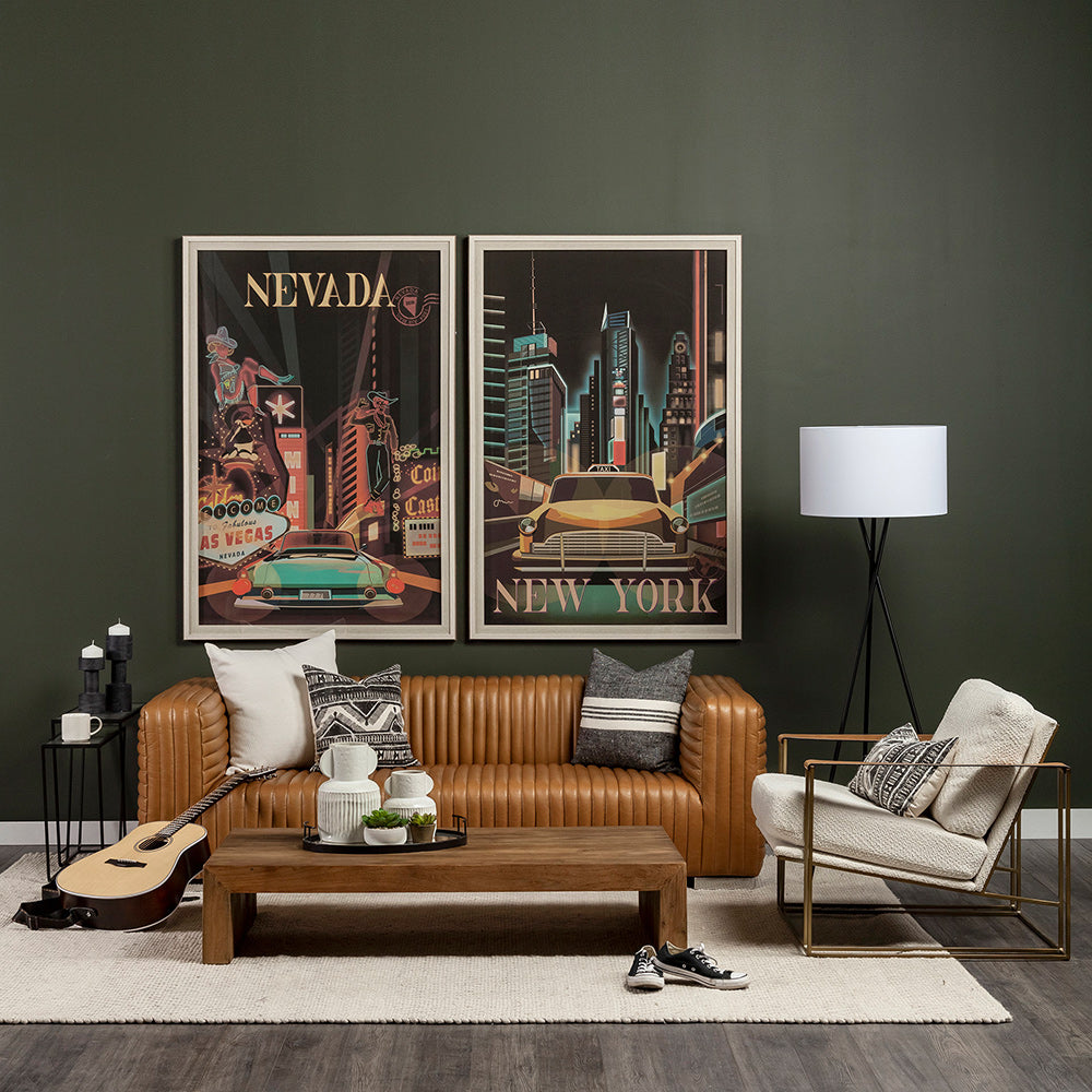 Mercana - Ricciardo Cognac Leather Three Seater Sofa 82.5L x 38.5W x 26.5H - 70793 view 9