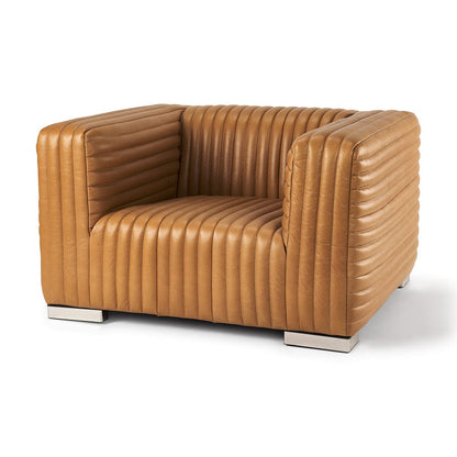 Mercana - Ricciardo Cognac Leather Upholstered Arm Chair - 70189 view 1