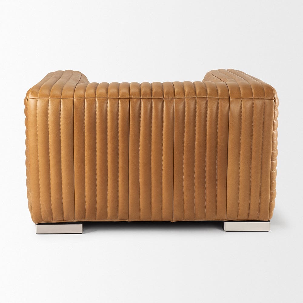 Mercana - Ricciardo Cognac Leather Upholstered Arm Chair - 70189 view 4