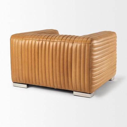 Mercana - Ricciardo Cognac Leather Upholstered Arm Chair - 70189 view 5