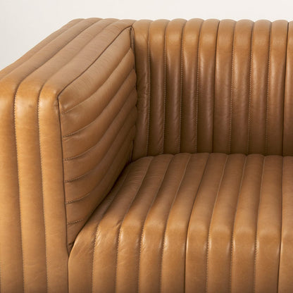 Mercana - Ricciardo Cognac Leather Upholstered Arm Chair - 70189 view 7