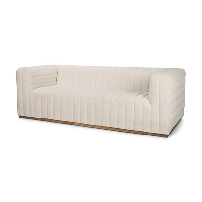 Mercana - Ricciardo Cream Boucle 3-Seater Sofa - 70191 view 1