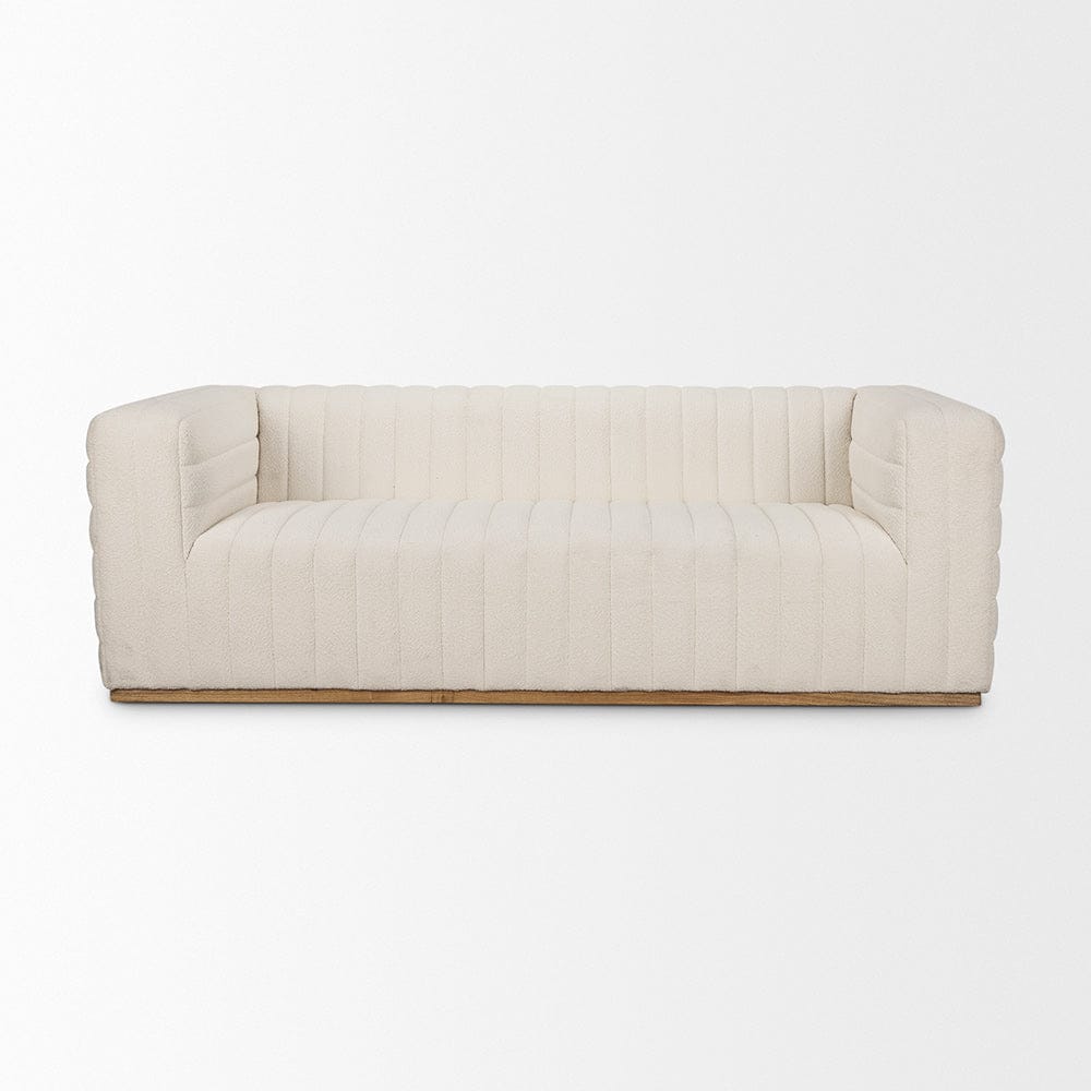 Mercana - Ricciardo Cream Boucle 3-Seater Sofa - 70191 view 2