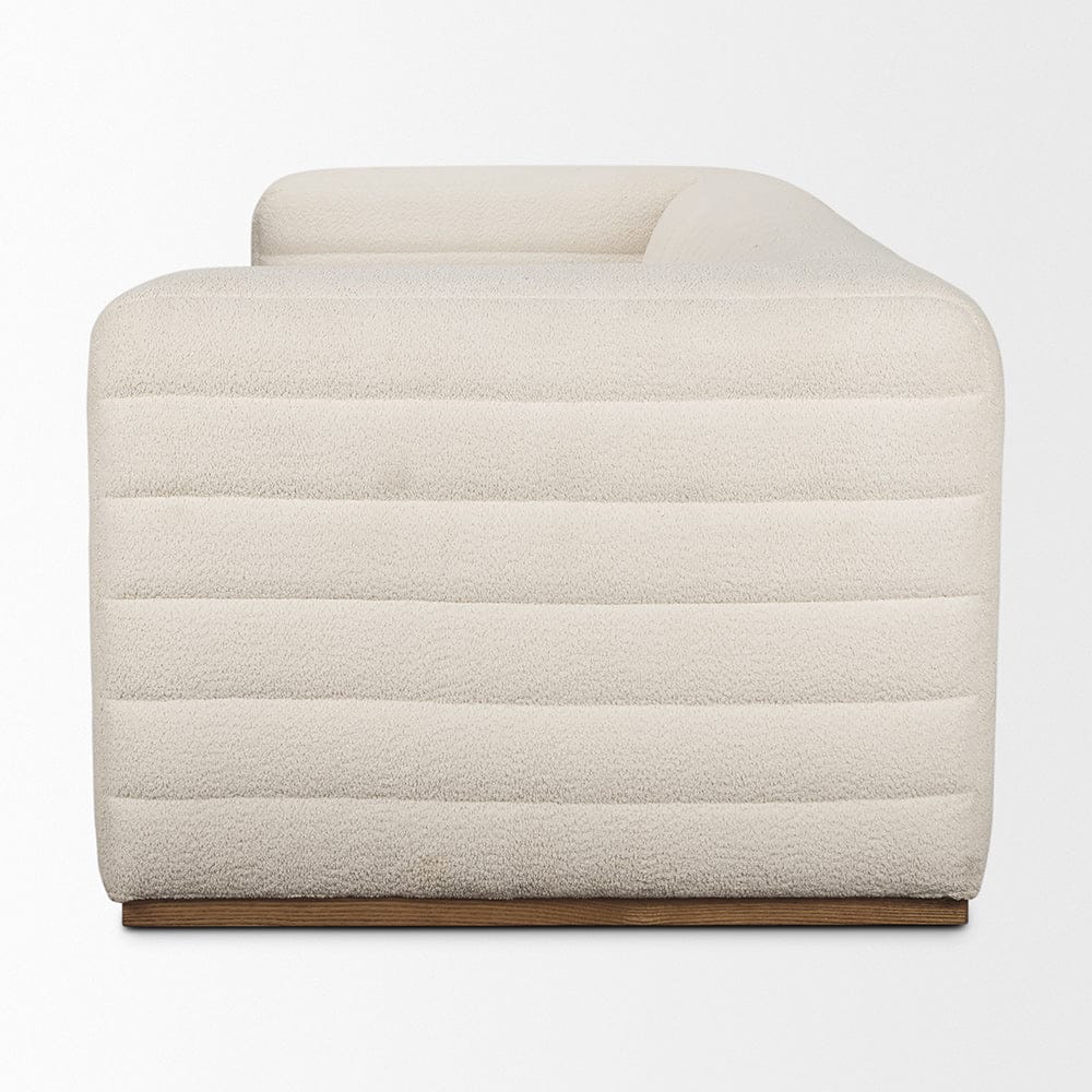 Mercana - Ricciardo Cream Boucle 3-Seater Sofa - 70191 view 3
