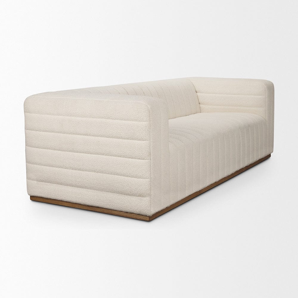 Mercana - Ricciardo Cream Boucle 3-Seater Sofa - 70191 view 6