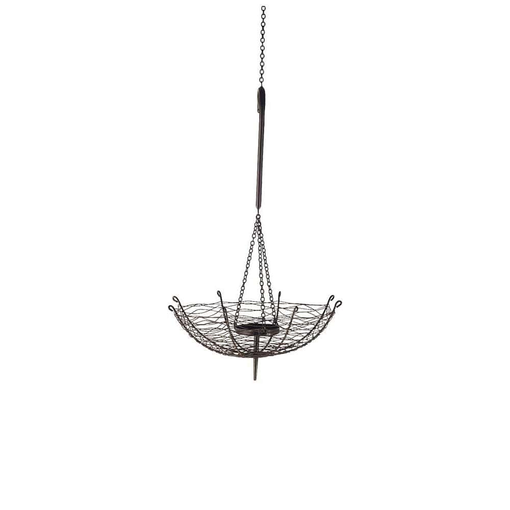 Mercana - Rihanna I Small Black Metal Umbrella Candle Holder Lantern - 67040_CLOSEOUT view 1