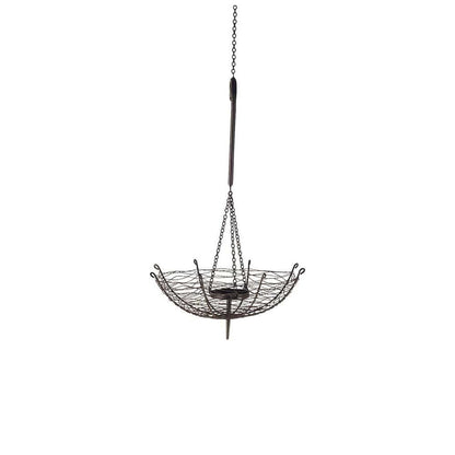 Mercana - Rihanna I Small Black Metal Umbrella Candle Holder Lantern - 67040_CLOSEOUT view 1