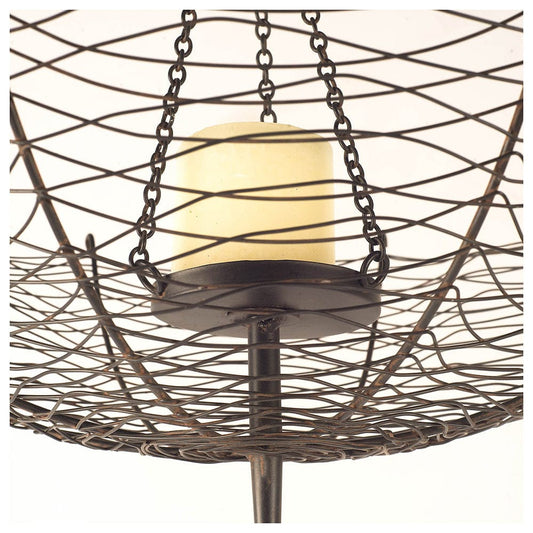 Mercana - Rihanna II Medium Black Metal Umbrella Candle Holder Lantern - 67041_CLOSEOUT view 2