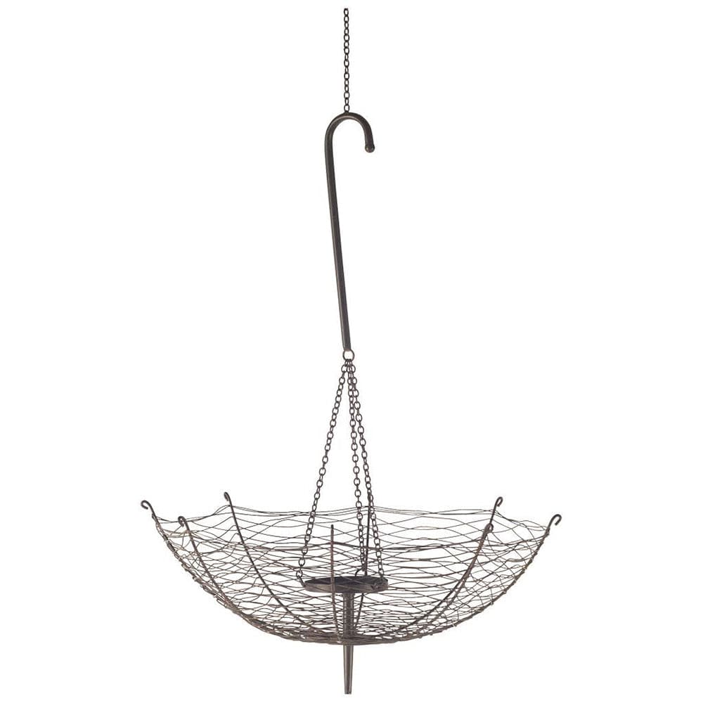 Mercana - Rihanna III Large Black Metal Umbrella Candle Holder Lantern - 67042_CLOSEOUT view 1
