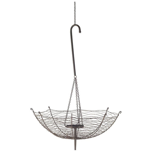 Mercana - Rihanna III Large Black Metal Umbrella Candle Holder Lantern - 67042_CLOSEOUT view 1