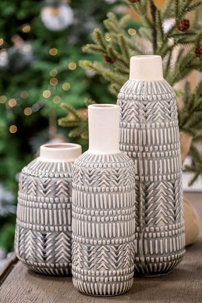 Mercana - Riker I Small Dark Gray Cream Ceramic Vase - 68610_CLOSEOUT view 3