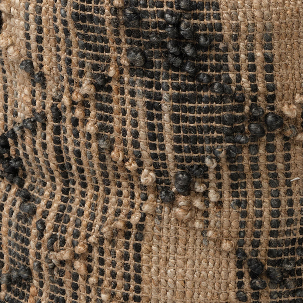 Mercana - Riley Tan Jute Popcorn Stich Cylindrical Pouf - 68467_CLOSEOUT view 3