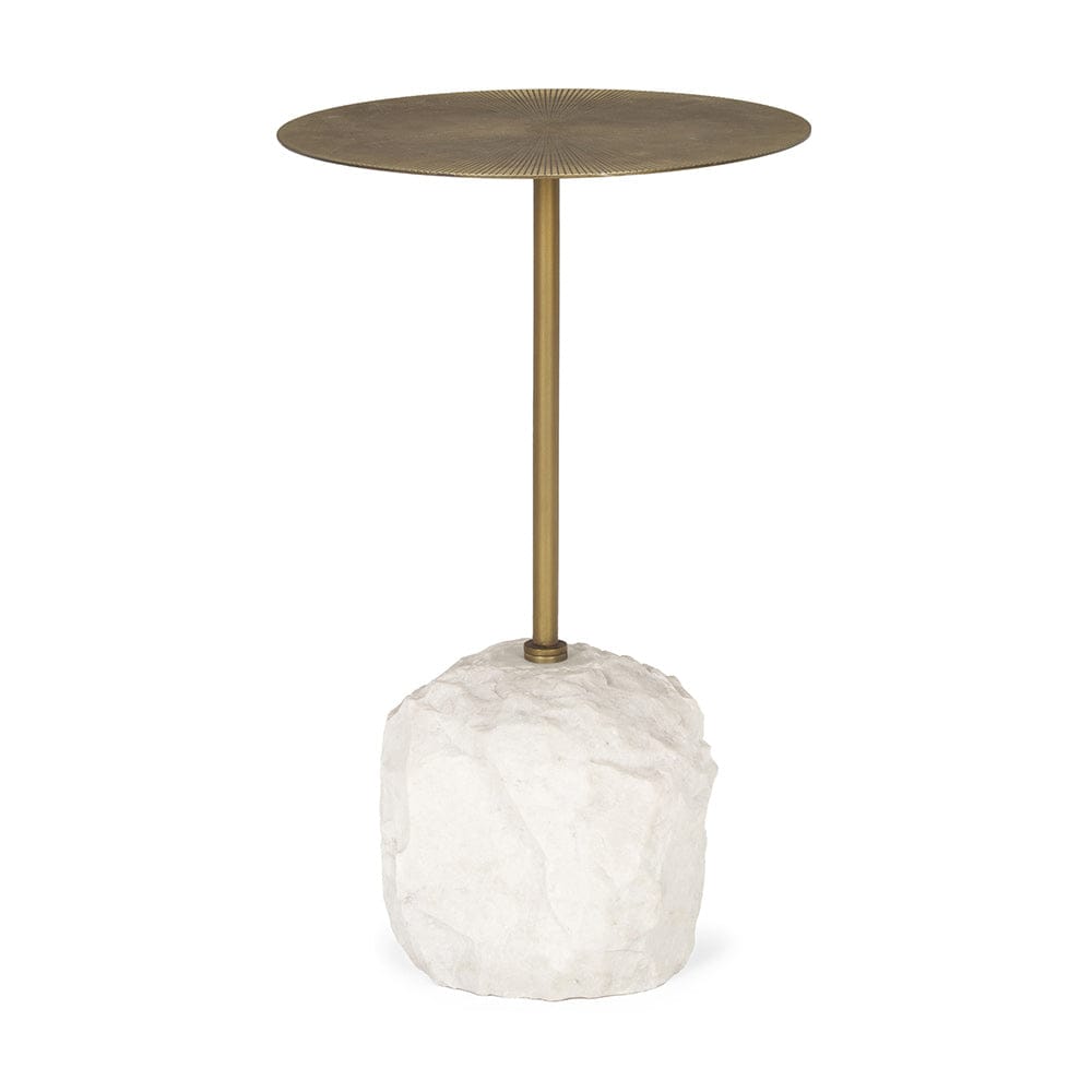 Mercana - Rini Gold Metal and White Marble Accent Table - 70734-AB view 1