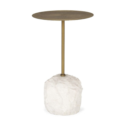 Mercana - Rini Gold Metal and White Marble Accent Table - 70734-AB view 1