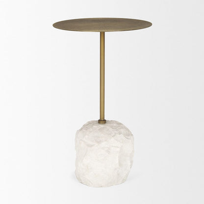 Mercana - Rini Gold Metal and White Marble Accent Table - 70734-AB view 2