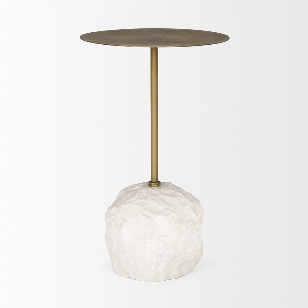 Mercana - Rini Gold Metal and White Marble Accent Table - 70734-AB view 3