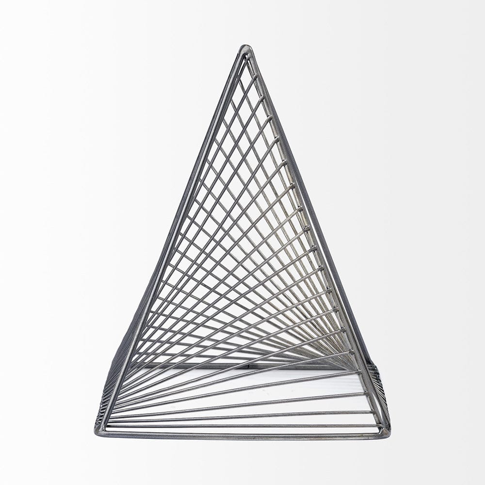 Mercana - Risley 8L x 8W Gray Metal Triangular Decorative Object - 68536_CLOSEOUT view 2