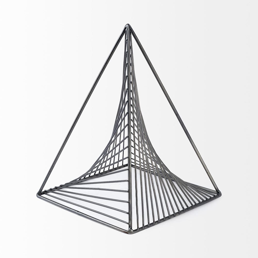 Mercana - Risley 8L x 8W Gray Metal Triangular Decorative Object - 68536_CLOSEOUT view 3