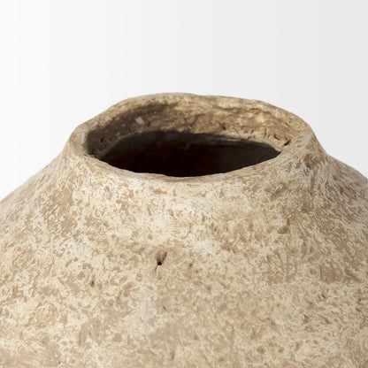 Mercana - Ritu Large Beige Paper Mache Pot Vase - 70215 view 3