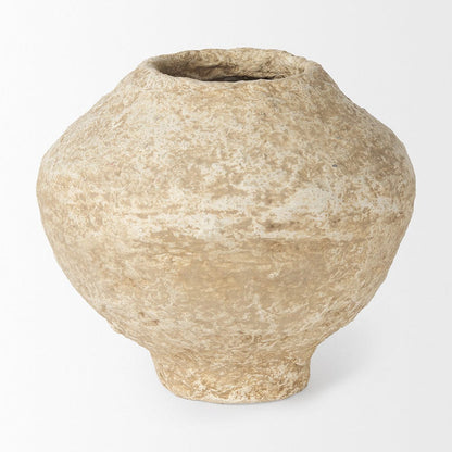 Mercana - Ritu Small Beige Paper Mache Pot Vase - 70214 view 2