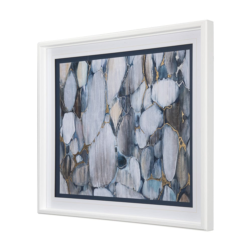 Mercana - River Rocks by Liz Jardine a Hand Embellished Textured Framed Art Print Matted under Glass - 12776 view 2