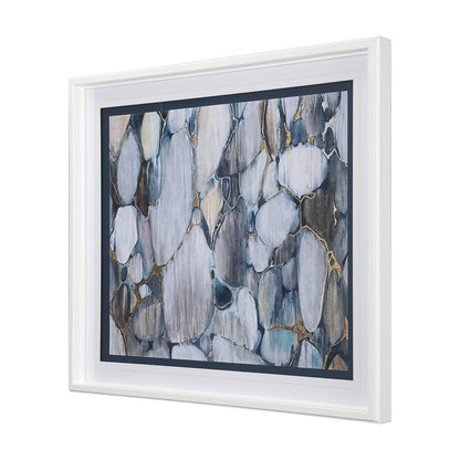Mercana - River Rocks by Liz Jardine a Hand Embellished Textured Framed Art Print Matted under Glass - 12776 view 2