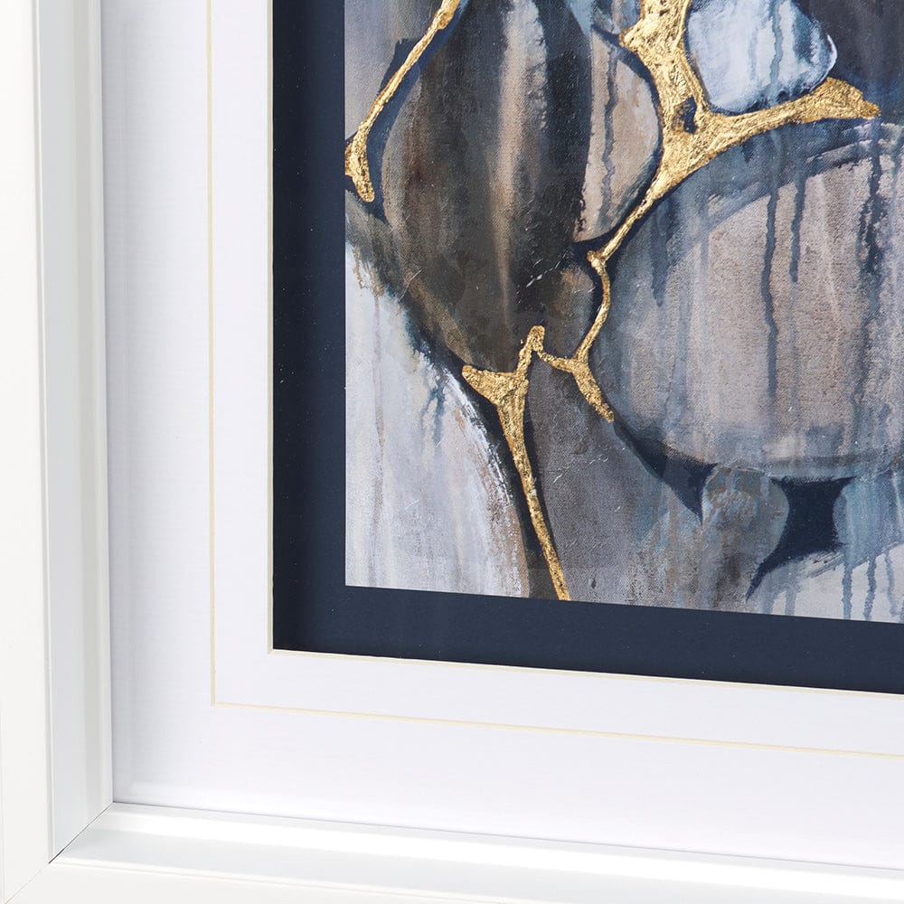 Mercana - River Rocks by Liz Jardine a Hand Embellished Textured Framed Art Print Matted under Glass - 12776 view 5