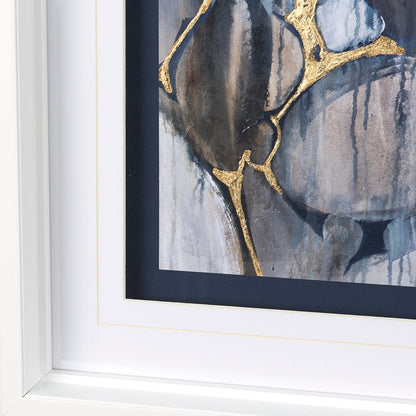 Mercana - River Rocks by Liz Jardine a Hand Embellished Textured Framed Art Print Matted under Glass - 12776 view 5