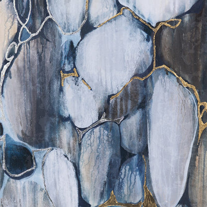Mercana - River Rocks by Liz Jardine a Hand Embellished Textured Framed Art Print Matted under Glass - 12776 view 6