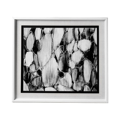 Mercana - River Rocks by Liz Jardine a Hand Embellished Textured Framed Art Print Matted under Glass - 12777 view 1