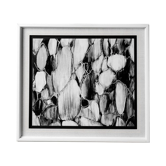 Mercana - River Rocks by Liz Jardine a Hand Embellished Textured Framed Art Print Matted under Glass - 12777 view 1