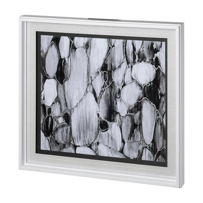Mercana - River Rocks by Liz Jardine a Hand Embellished Textured Framed Art Print Matted under Glass - 12777 view 2