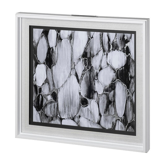 Mercana - River Rocks by Liz Jardine a Hand Embellished Textured Framed Art Print Matted under Glass - 12777 view 2