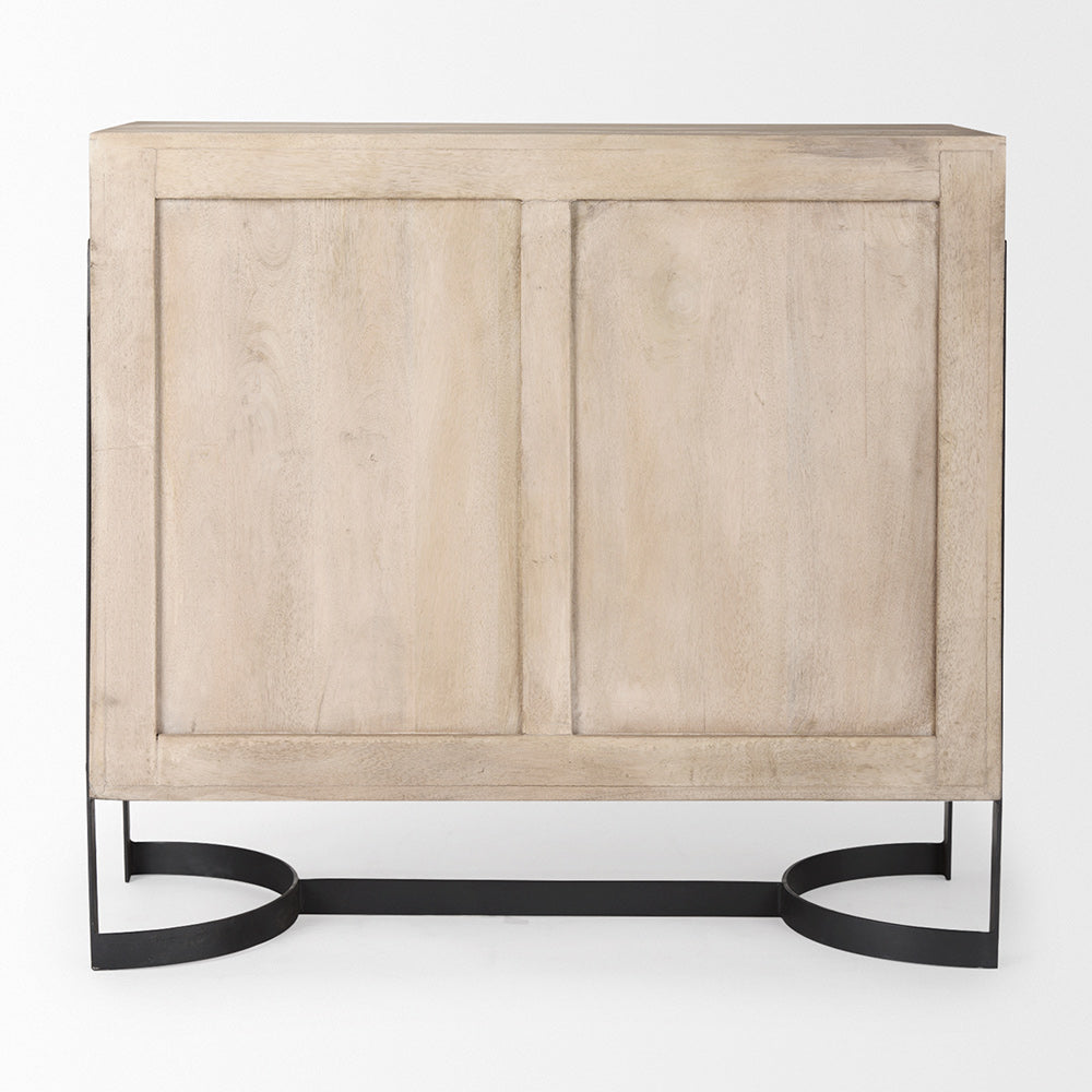 Mercana - Rivien Brown Solid Wood W/Black Metal Frame 2 Door Accent Cabinet - 69753 view 4