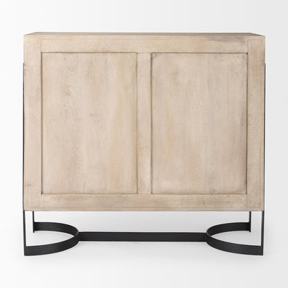 Mercana - Rivien Brown Solid Wood W/Black Metal Frame 2 Door Accent Cabinet - 69753 view 4