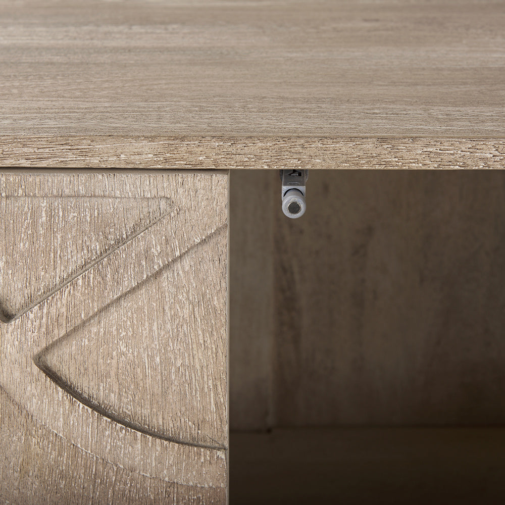 Mercana - Rivien Brown Solid Wood W/Black Metal Frame 2 Door Accent Cabinet - 69753 view 8