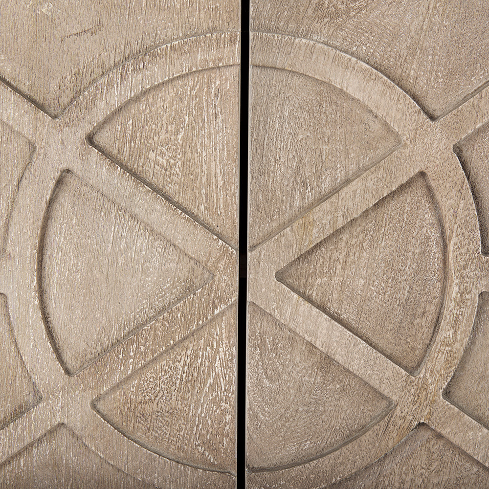 Mercana - Rivien Brown Solid Wood W/Black Metal Frame 2 Door Accent Cabinet - 69753 view 9