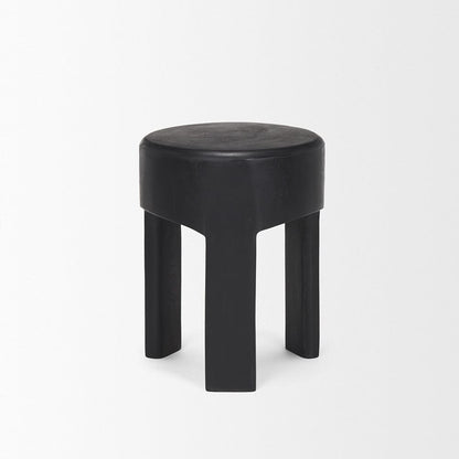 Mercana - Riya Solid Black Wooden Stool - 70727 view 3