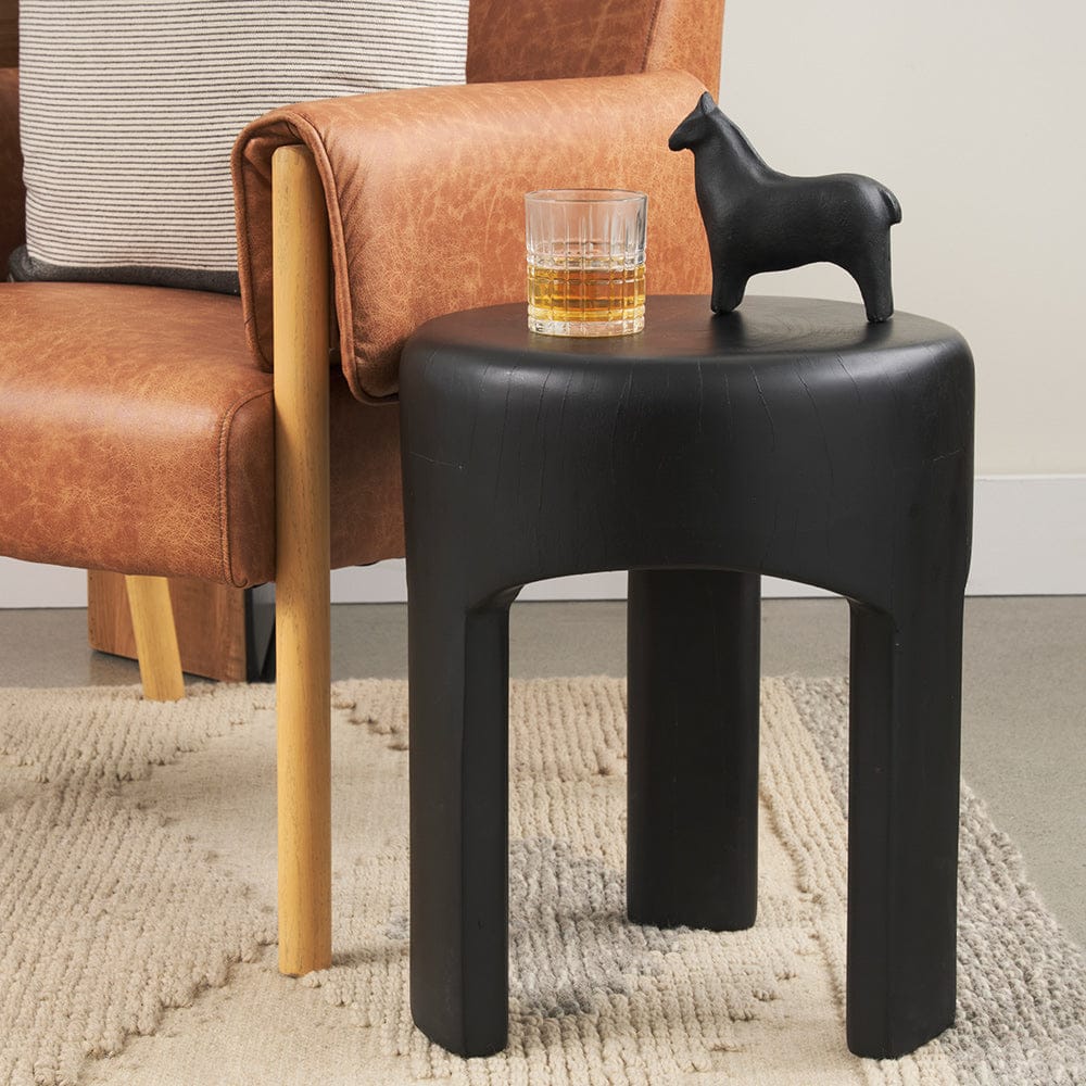 Mercana - Riya Solid Black Wooden Stool - 70727 view 10